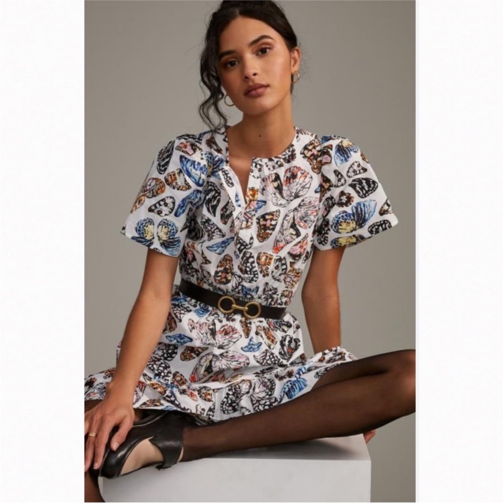 Anthropologie Somerset Butterfly Mini Dress